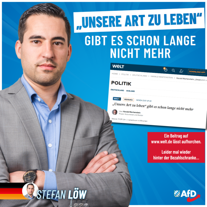 Stefan Löw AfD - Unser Art zu leben gibt es schon lang nicht mehr